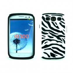 Samsung Galaxy S3 / I9300 Zebra Hybrid Case (White-Black)